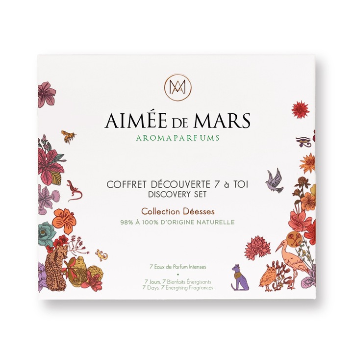 Aimee de Mars parfüm felfedező készlet, 7 női illat, 7x1,5ml, virágos