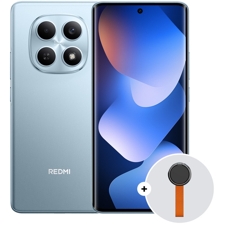 Смартфон Xiaomi REDMI Note 15, 6GB RAM, 128GB, Тъкан пръстен-стойка, Син