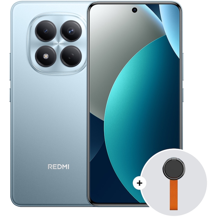 Смартфон Xiaomi REDMI Note 15 Pro, 8GB RAM, 256GB, Стойка с плетен ремък и пръстен, Син
