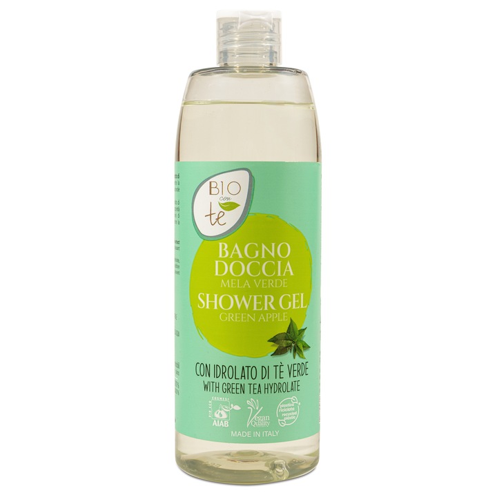 Gel de dus cu Mar verde si hidrolat de Ceai verde Bio, vegan, Bioconte, 400 ml
