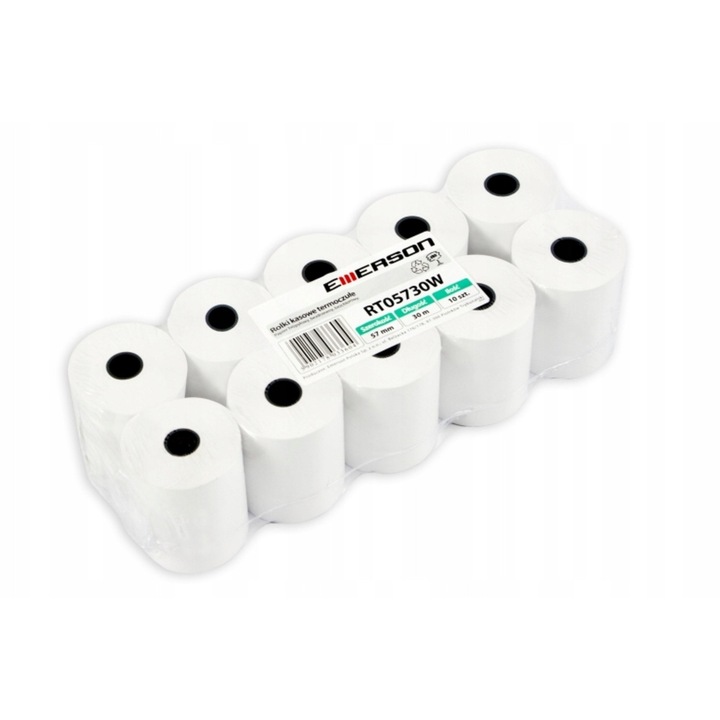 Rolki termice Emerson 60 mm x 30 m, set 10 bucati, alb