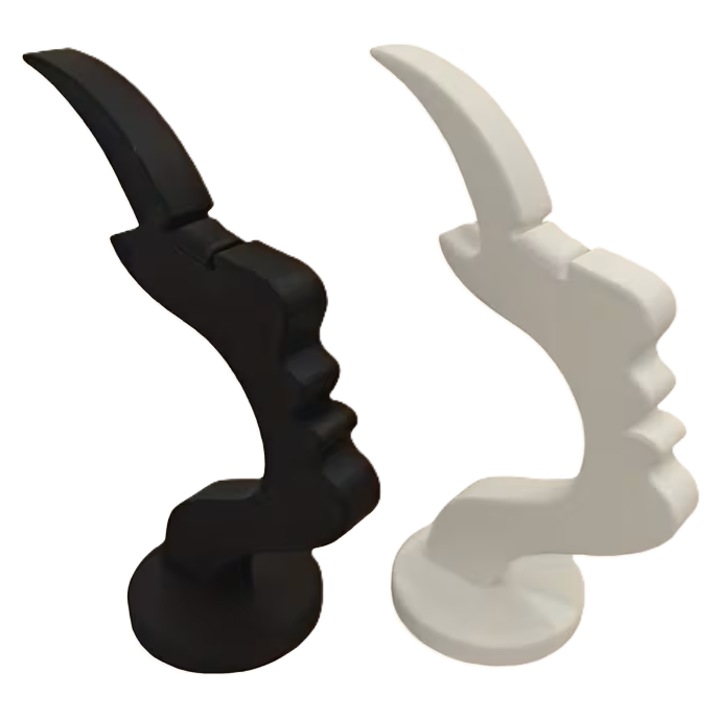 Set 2 suporti ochelari pentru birou noptiera eleganti plastic negru si alb