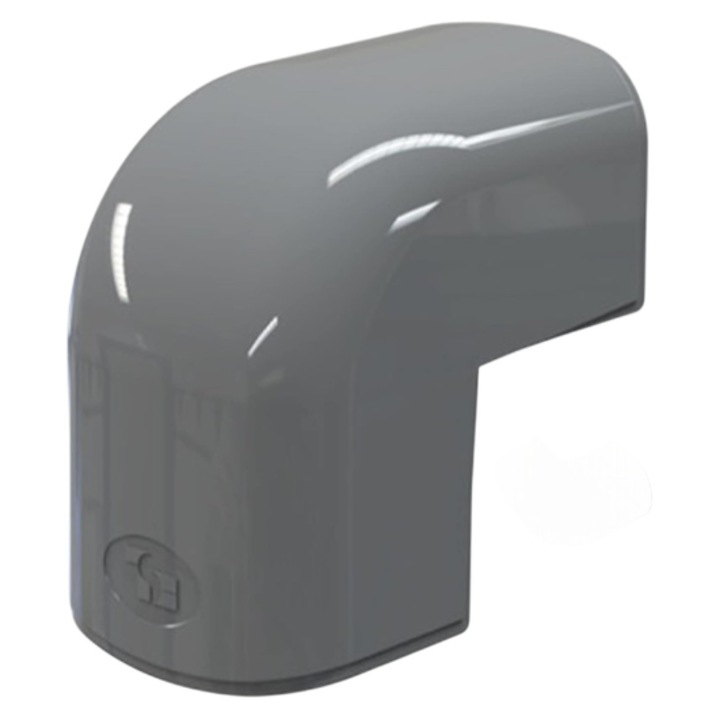 Curba unghi exterior gri antracit CAE 75-OPT, pentru canal cabluri si trasee frigorifice OPTIMA 75mm, accesoriu montaj aer conditionat si pompe de caldura, protectie si finisaj estetic