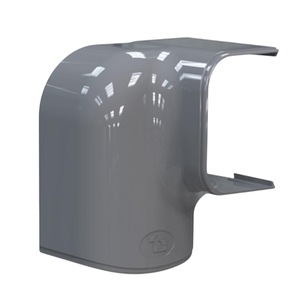 Curba canal de rotatie dreapta gri antracit MRD 75-OPT, piesa pentru schimbarea directiei canalului tehnic OPTIMA 75mm, utilizata la montajul traseelor frigorifice pentru aparate de aer conditionat si pompe de caldura, protejeaza tevile si cablurile