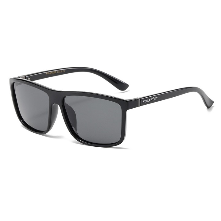 Ochelari de soare barbati PolarSky 3355-2, design modern, materiale de calitate, culoare neagra