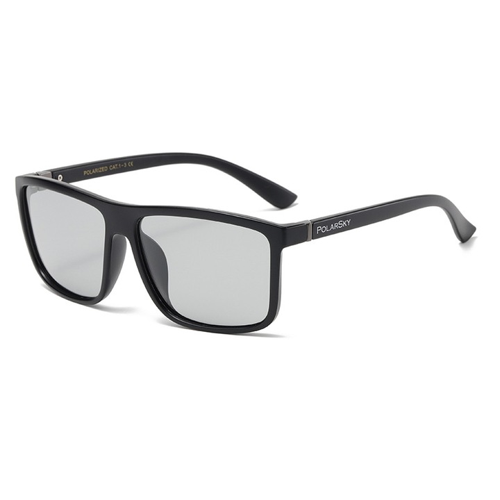 Ochelari de soare barbati PolarSky 3355-7, fotochrom polaryzativi, design modern, culoare negru