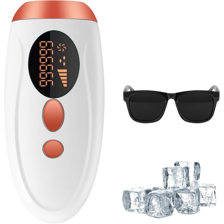 Epilator IPL, Pentru epilare definitiva fara durere, Tehnologie IPL, Mod Automat, Cu Afisaj, Pentru Femei Si Barbati, 5 Trepte De Intensitate, 999.999 de blituri, Alb