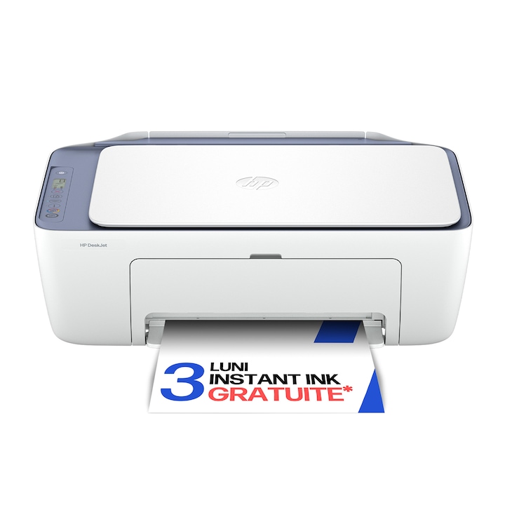 Multifunctional inkjet color HP DeskJet 2922 All-in-One, imprimare, copiere, scanare, A4, wireless, 7,5 ppm alb-negru / 5,5 ppm color, eligibil HP Instant Ink, alb-gri ciment, Eligibil Instant Ink