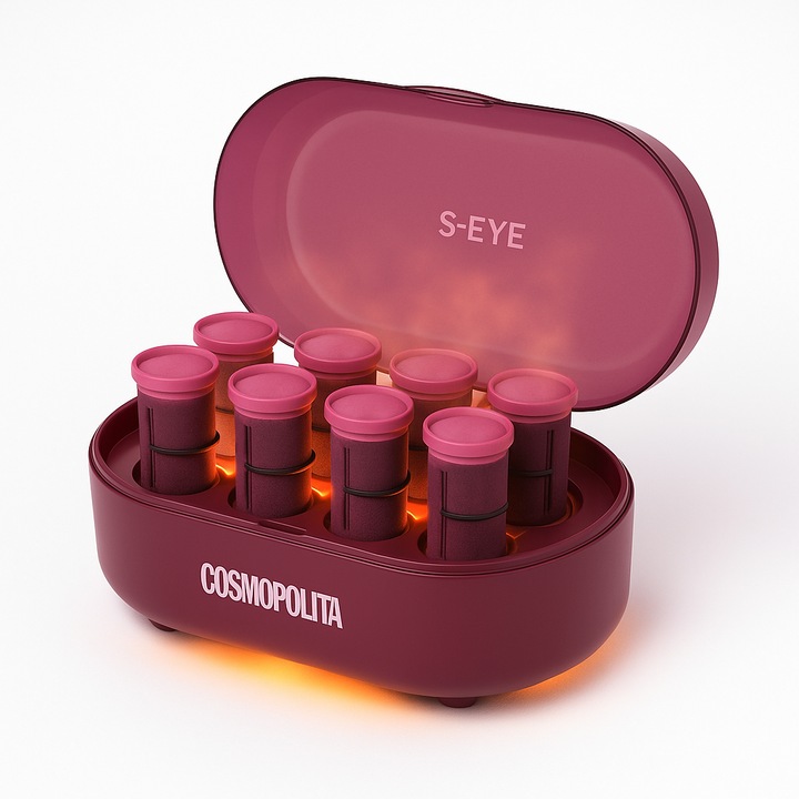 Set Bigudiuri Termice Cosmo, 430W, 10 Role, Incalzire Rapida, Fixare Uniforma, Cutie Compacta