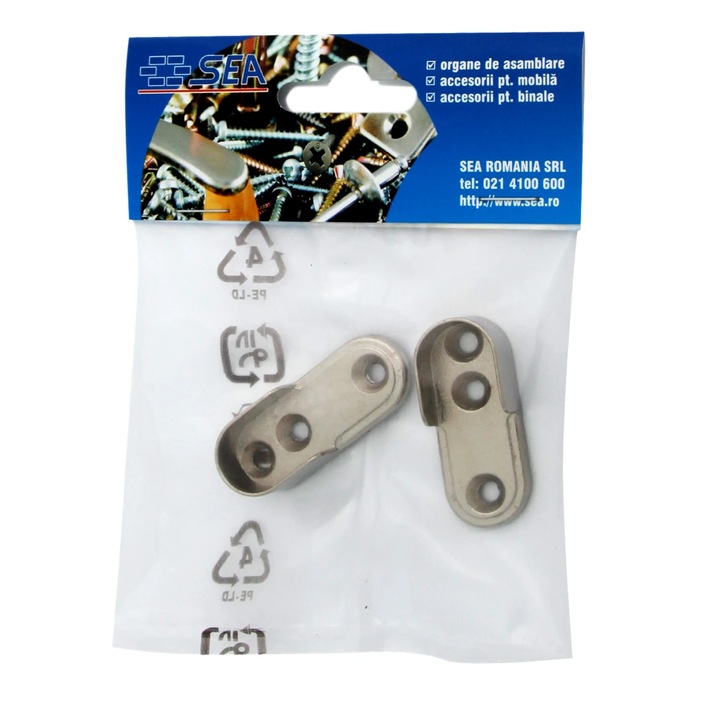 Suport metalic, pentru bara ovala, set 2 bucati