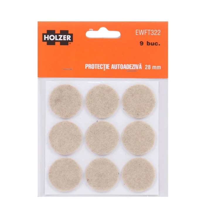 Protectie autoadeziva pentru pardoseala, Holzer EWFT322, forma rotunda, 28 mm, set 9 bucati