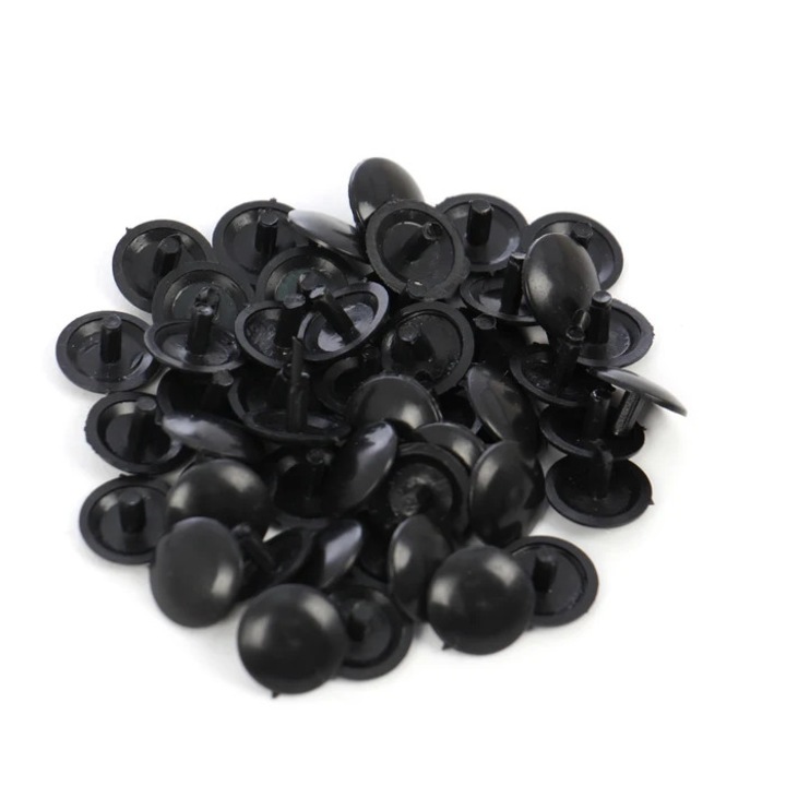 Capac plastic, cu pin, pentru mascare suruburi de cuplare, negru, set 50 bucati