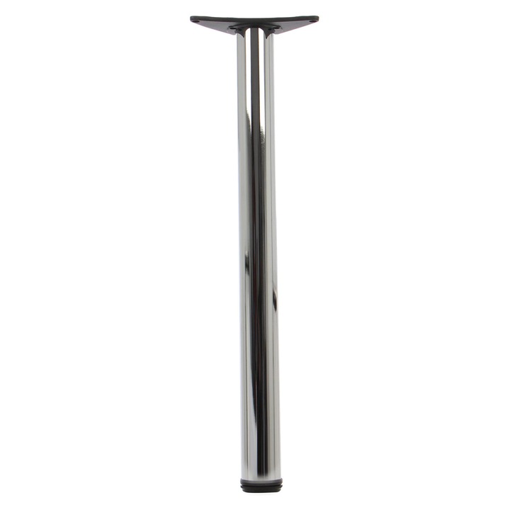Picior mobila, pentru masa, reglabil, metalic, cromat, rotund, Holzer M1, 870 mm, set 4 bucati