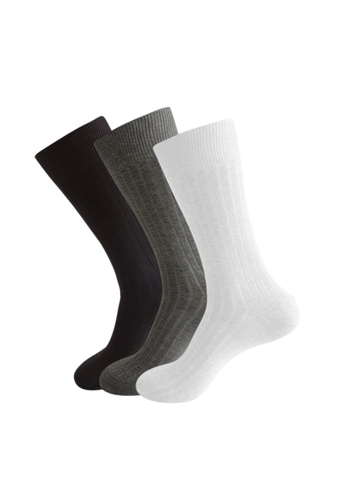 Sosete barbati Omelivon®, Set 3 perechi, bumbac, absorbante, rezistente la mirosuri, respirabile, confortabile, calduroase, marime 38-46EU, Multicolor