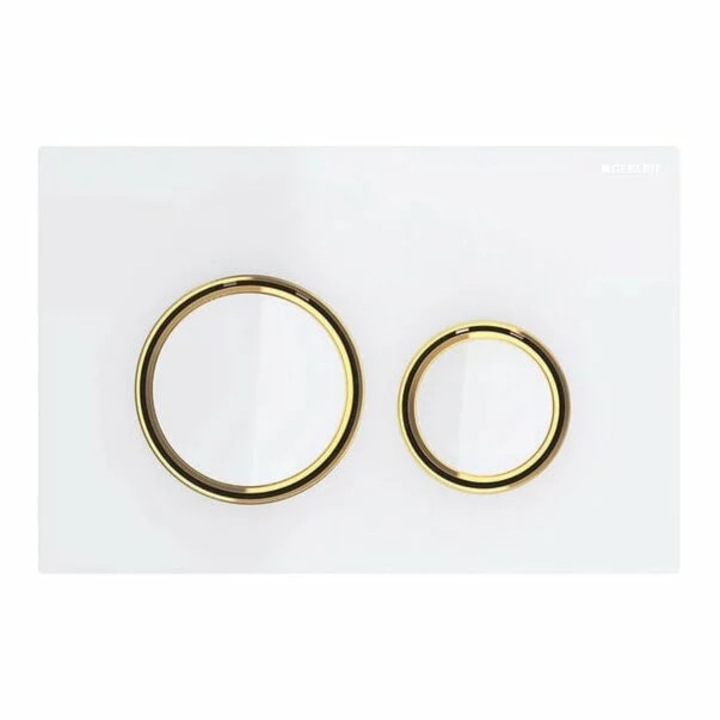 Geberit Sigma21 működtetőlap, fehér, arany gyűrűvel