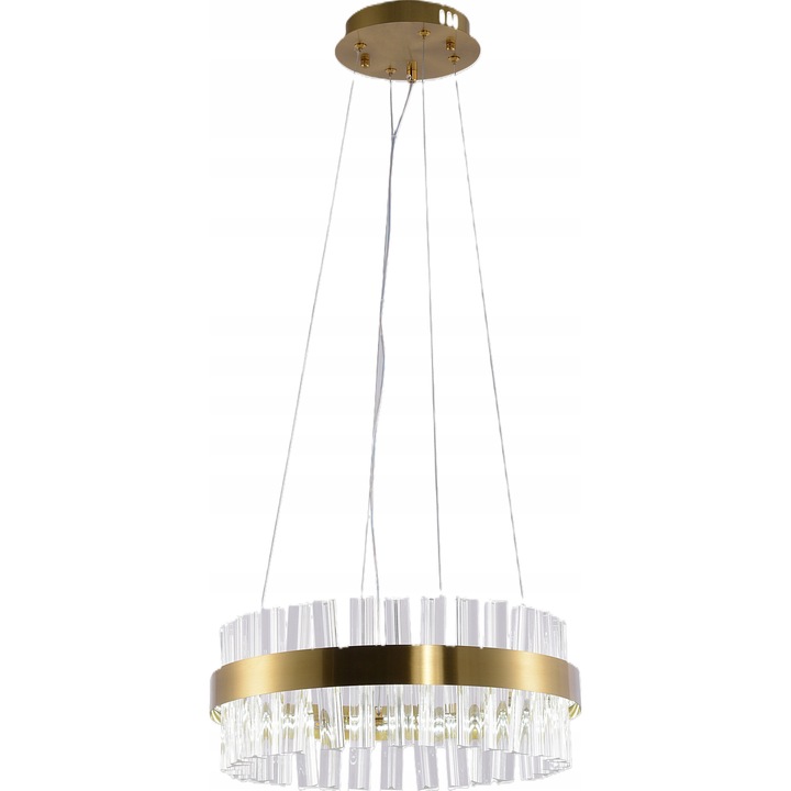 Lustra tip pendul LED VARGO, 90W, auriu, cristal transparent