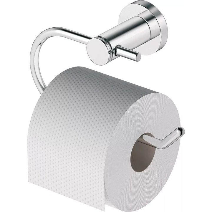 Suport hartie igienica Duravit D-Code 0099261000, montare pe perete, metal, Crom lucios