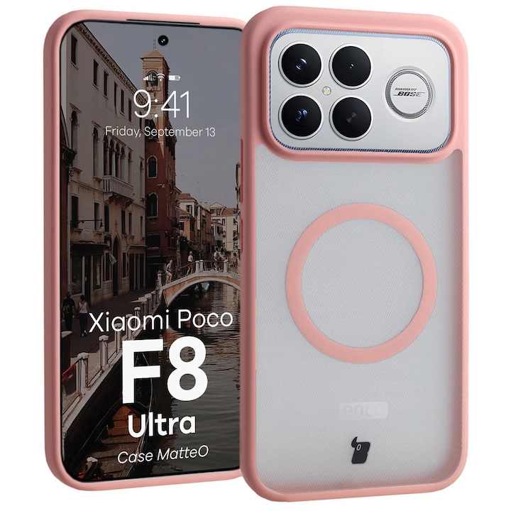 Case Roz Husa, Bizon Case MatteO pentru Xiaomi POCO F8 Ultra, roz deschis ...