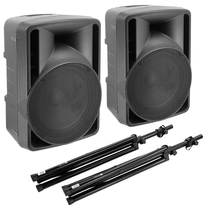 Set boxe active 15 inch Alien, 2x400W, Bluetooth, 690x440x395mm