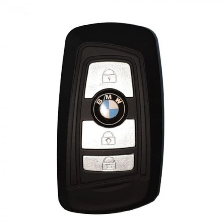 Dispozitiv autoapărare, Miromoto, electrosoc tip cheie BMW, cu lanterna și sirena, multicolor, 85x48x28mm