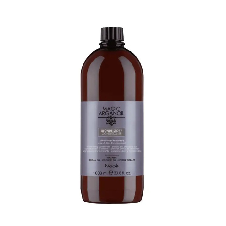 Fényesítő Balzsam a Sárga Reflexek Semlegesítésére, Nook Magic ArganOil, Ideális Szőke Hajra, Blonde Story, 1000 ml
