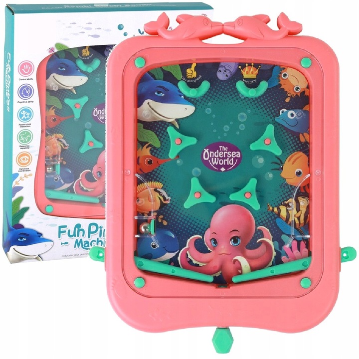 Joc interactiv flipper Qulki, 27x21x4cm, palete rotative, clopotel
