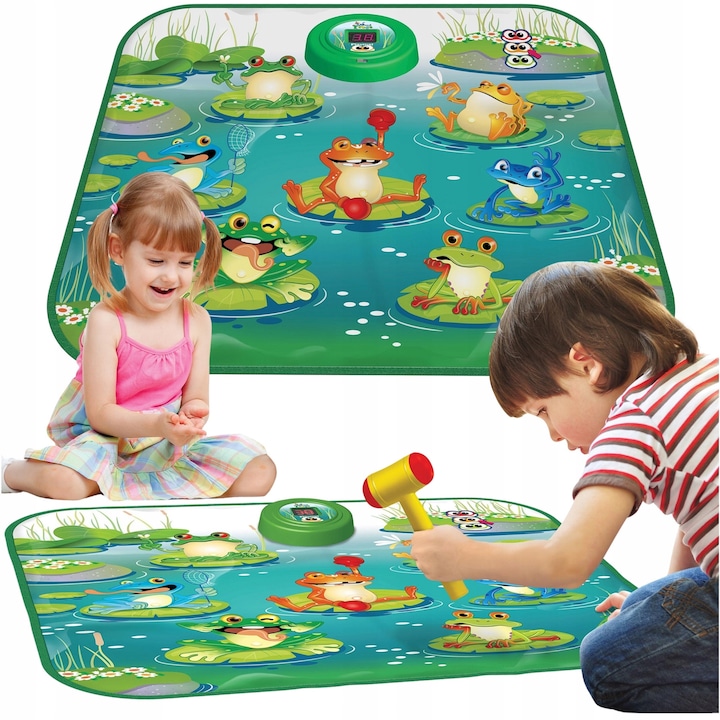 Joc interactiv Qulki Zvarcolici Saltareti, 2 ciocanele, efecte luminoase si sonore, 3 nivele dificultate, pentru 1-2 jucatori