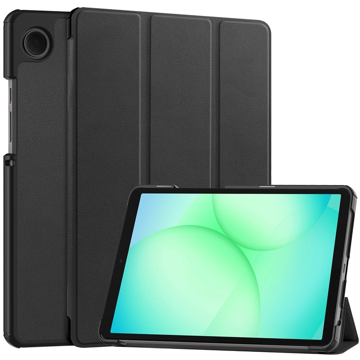 Husa tip carte Bizon Case Tab Croc pentru Galaxy Tab A11 / A9, negru