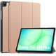 Husa tip carte Bizon Case Tab Croc pentru Galaxy Tab A11 Plus / A9 Plus, Aur roz