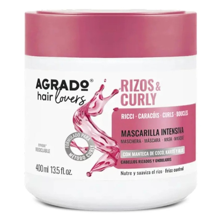 Masca de par hidratanta pentru par cret si ondulat, 400 ml