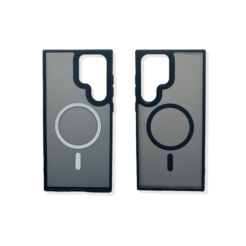 Carcasa magnetica pentru Samsung Galaxy S23 Ultra – negru, textura mata placuta la atingere, rezistenta la amprente, TPU+PC antichoc, cu inel magnetic integrat, mai multe culori disponibile