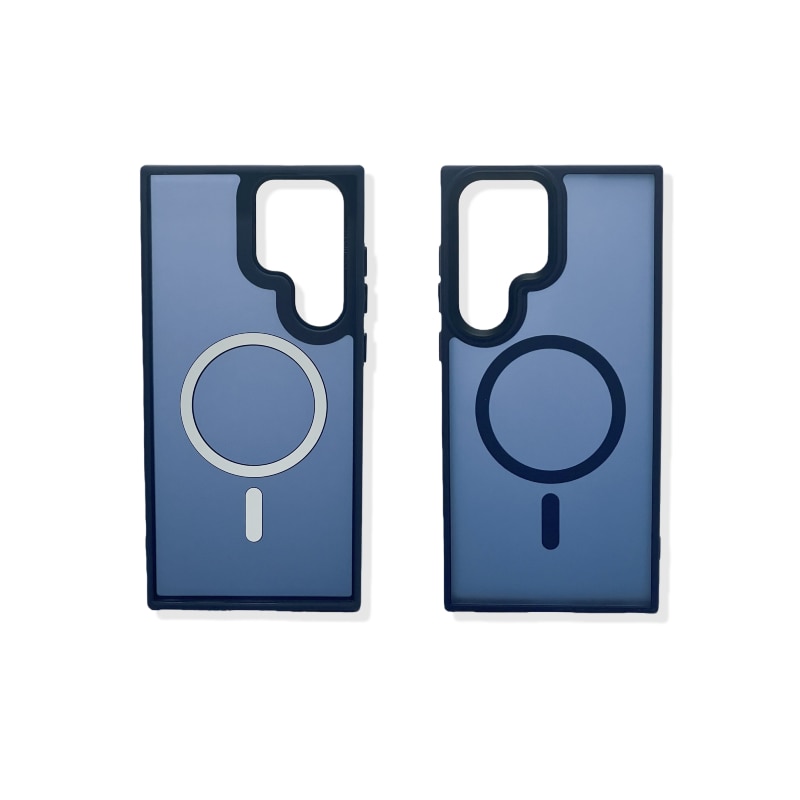 Carcasa magnetica pentru Samsung Galaxy S23 Ultra – albastru, textura mata placuta la atingere, rezistenta la amprente, TPU+PC antichoc, cu inel magnetic integrat, mai multe culori disponibile