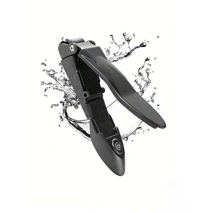 Unghiera Din Otel, Design Ergonomic Pentru Taiere Precisa, Cu Dispozitiv De Prindere Pentru Unghii, Manichiura, Pedichiura, Negru