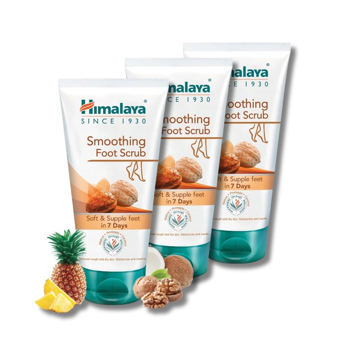 3x lábradír készlet, Himalaya, gyengéd hámlasztás, hidratálás aloe-val és kókuszdióval, 3x150ml