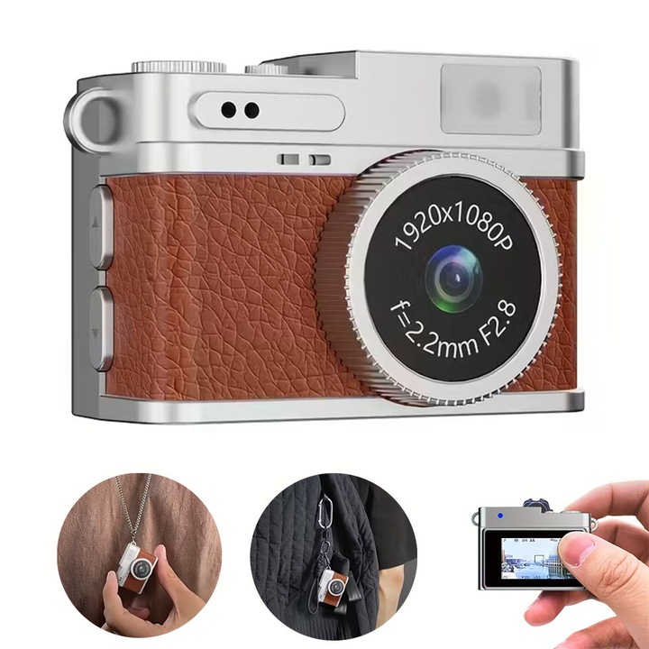 Kompakt digitális kamera 1080P HD - 0.96" IPS képernyő, LED, ultrakönnyű, támogatja a 128 GB TF-et, 8 GB belső, fekete