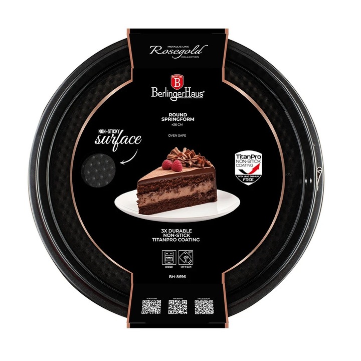 Forma rotunda cu inel detasabil, 26*6, 8 cm, rose gold - BH/8696