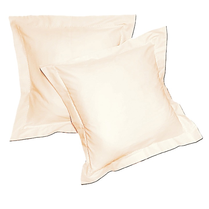Set 2 x Fata de perna, 30 cm x 50 cm, Casa Bucuriei, model Imperial, alb cald, Bumbac 100%