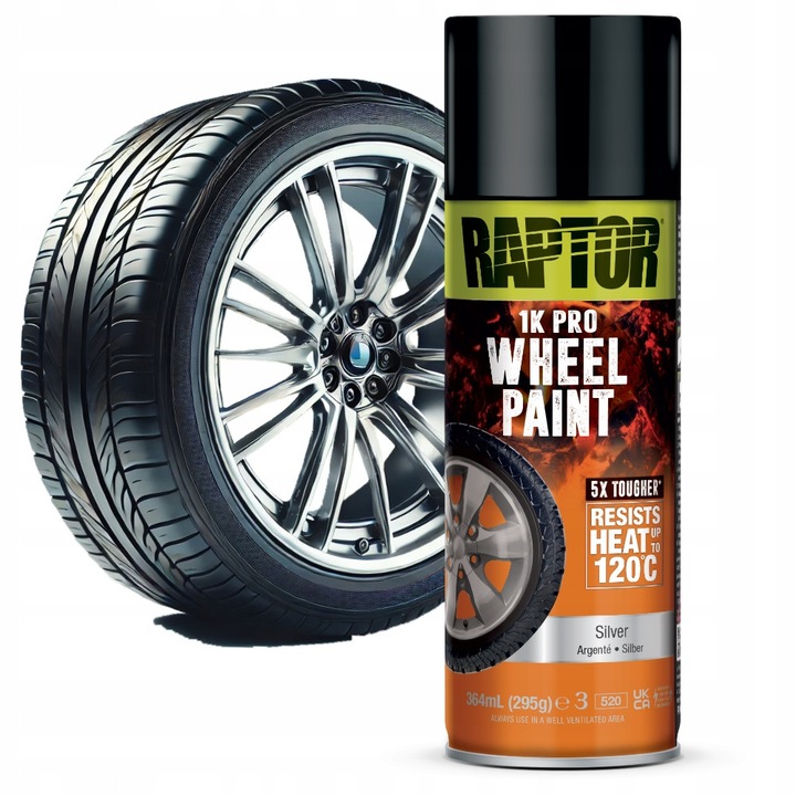 Vopsea Spray Pentru Jante, Raptor U-Pol, Argintiu, Rezistenta La Praf, Anticoroziva