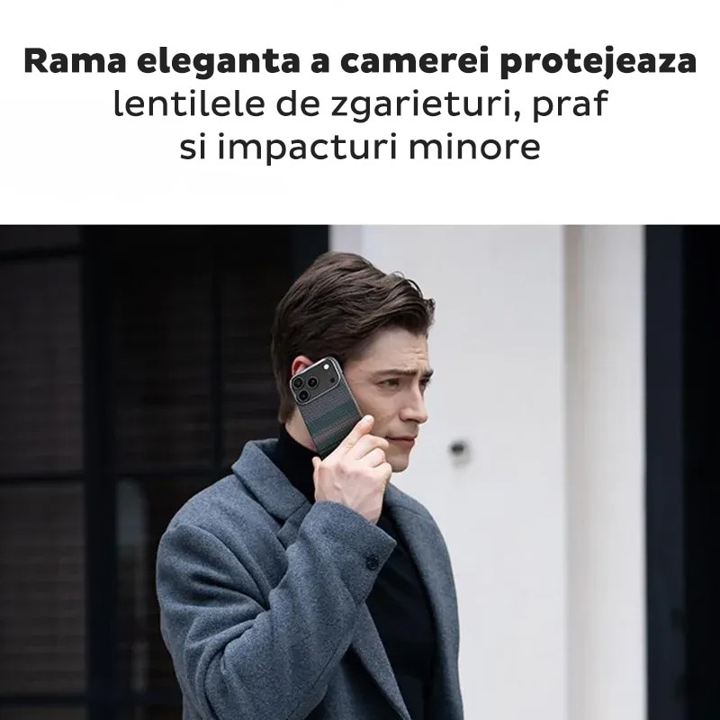 Husă Daden din fibră de aramidă/Kevlar, multicolor, MagSafe integrat, protecție antisoc pentru iPhone 17 Pro