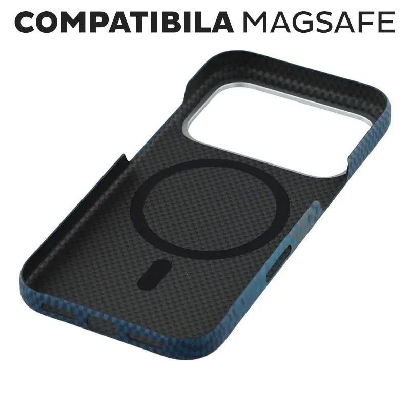 Husă Daden din fibră de aramidă/Kevlar, multicolor, MagSafe integrat, protecție antisoc pentru iPhone 17 Pro