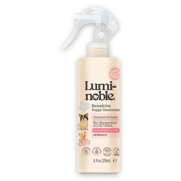 Spray deodorant pentru câini, Lumi-Noble, cu ovăz, parfum de mosc alb, 236 ml