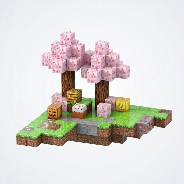 Jucarii Magnetice 128 Piese Compatibile Magna-Tiles, Blocuri Constructie 3D STEM Educative, ABS Sigur Non-Toxic, Multicolor