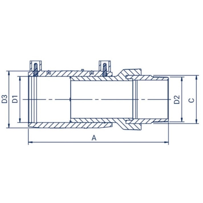 Mufa electrofuzibila FOX cu trecere alama 40mm x 1