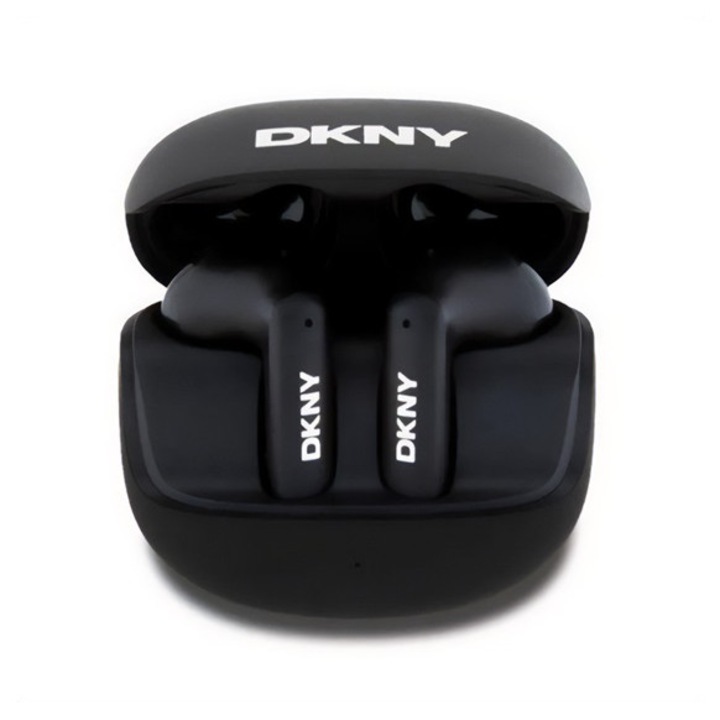 Dkny satiny finish bluetooth fülhallgató sztereo, v5.3, tws, mikrofon, zajszűrő + töltőtok, fekete