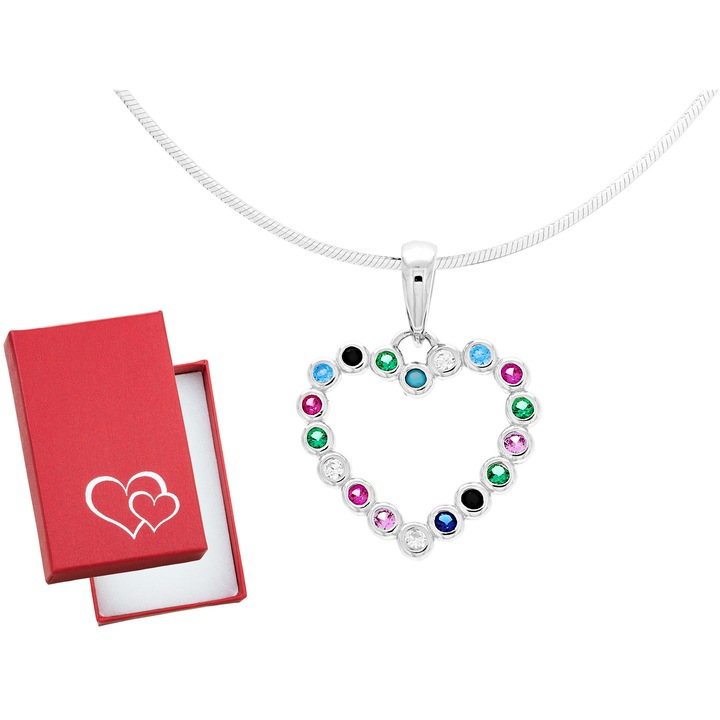 Colier dama, Siju, Argint, 55 cm, Argintiu, set cu cutie de cadou