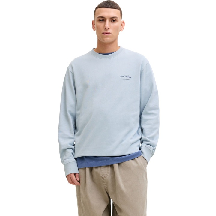 Bluza JACK &JONES Archive Graphic Crew 53578, Albastru deschis