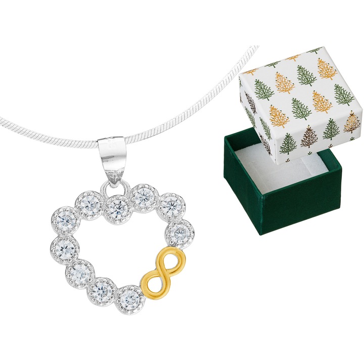 Colier dama, Siju, argint, model minimalist, set cu cutie cadou