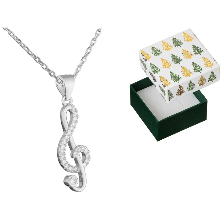 Colier lung din argint cu pandantiv cheie Siju, argint 925, 90 cm, set cu cutie cadou