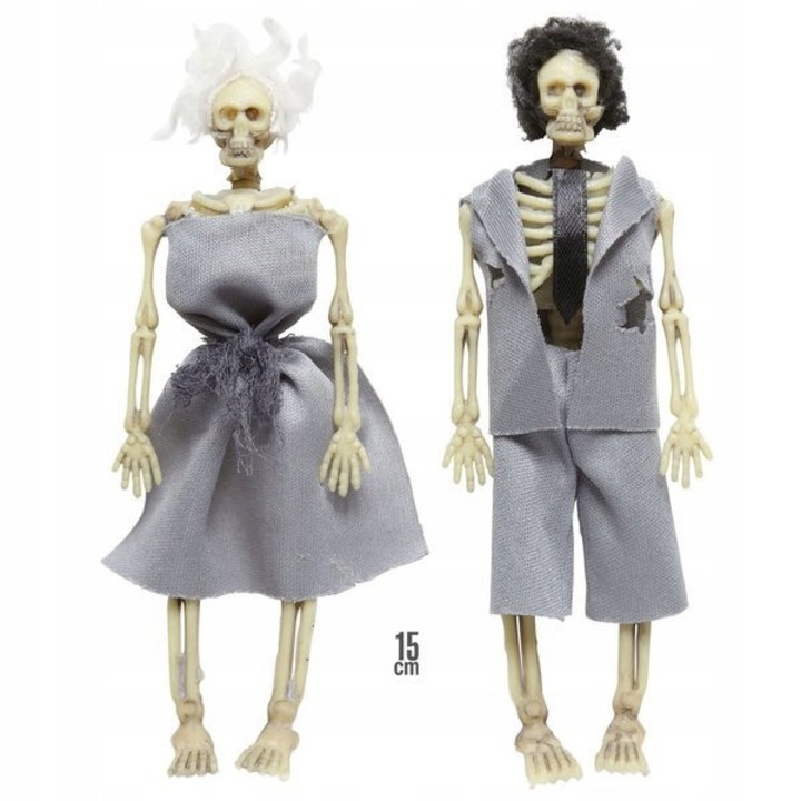 Decoratiune Schelete Domn si Doamna Halloween, 15 cm
