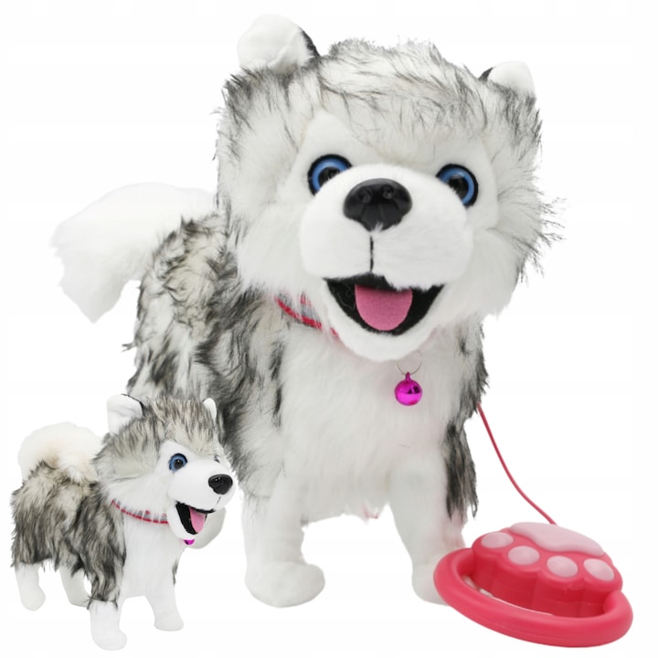 Catelus Husky Interactiv cu Lesa - Merge, Latra, Jucarie